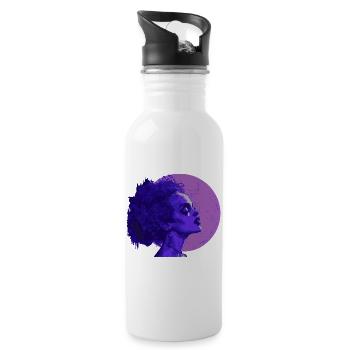 Lilac Night Queen Portrait - 20 oz Water Bottle - white - Right