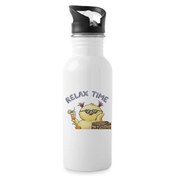 Chill Time Yellow Duck - 20 oz Water Bottle - white - Right