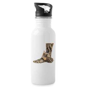 Rooted Foot Art: Weathered Wood - 20 oz Water Bottle - white - Right