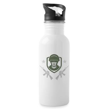 Military Rifles Honor Soldier - 20 oz Water Bottle - white - Right