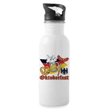 Oktoberfest Celebration Beer and Sausage Design - 20 oz Water Bottle - white - Right