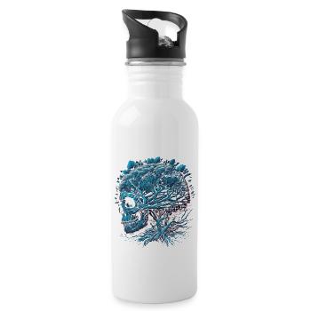 Skull Brain - 20 oz Water Bottle - white - Right
