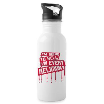 im going to hell - 20 oz Water Bottle - white - Right