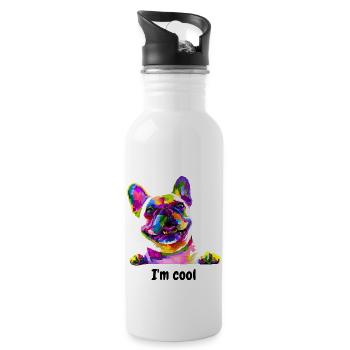 dog lover i am cool design - 20 oz Water Bottle - white - Right