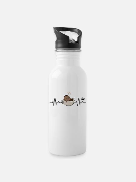 Black Coffee - 20 oz Water Bottle - white