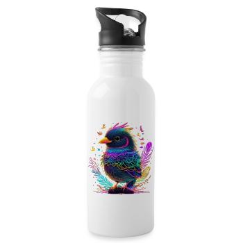 vibrant bird - 20 oz Water Bottle - white - Right