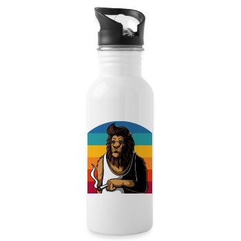 The smoking lion - 20 oz Water Bottle - white - Right