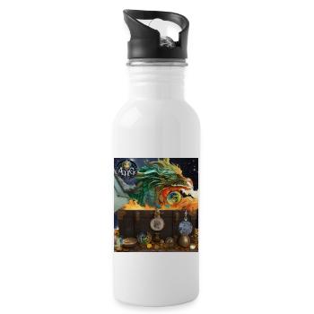 Bill's dragon with his art - 20 oz Water Bottle - white - Right
