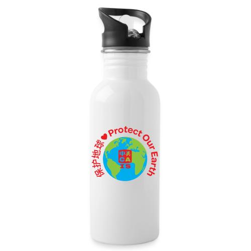 Earth with CAIS logo - 20 oz Water Bottle