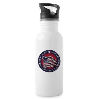 Always Respect Our American Flag Patriotic Apparel - 20 oz Water Bottle - white - Right