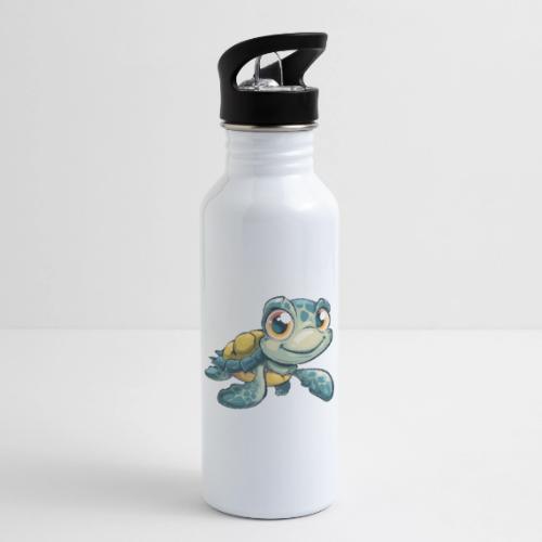 Playful Cartoon Baby Sea Turtle with a Smile - 20 oz Water Bottle