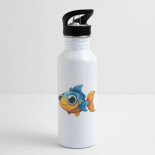 Colorful Cartoon Baby Fish in Blue and Orange - 20 oz Water Bottle