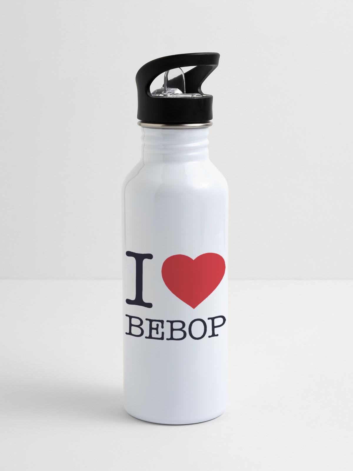 I love Bebop - 20 oz Water Bottle - white - Right