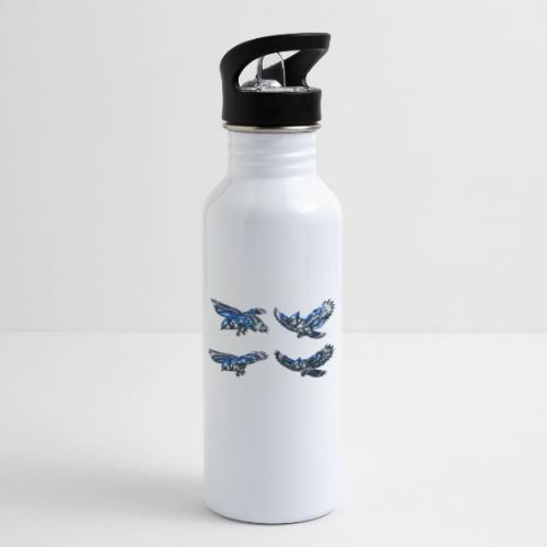 Silver Blue Jay Flight Stages - 20 oz Water Bottle