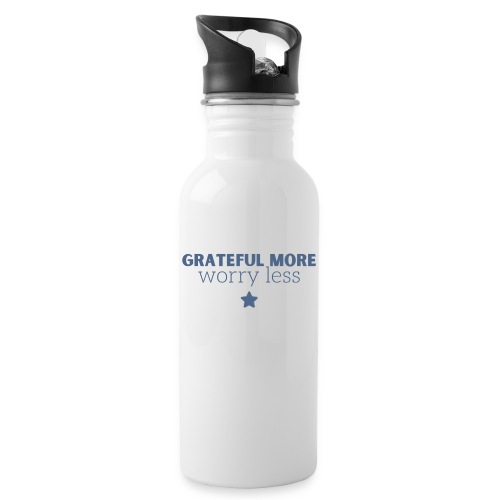 Grateful More!! Worry less... - Water Bottle