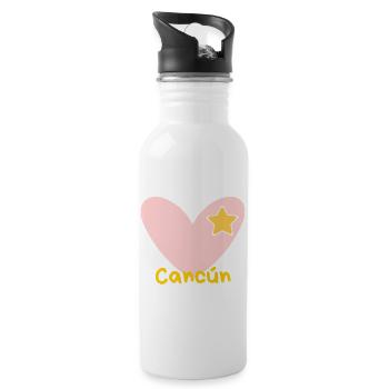 Cancun - Mexico - Yucatan - Spring Break - Cancún - 20 oz Water Bottle - white - Right