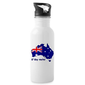 Aussie Flag Map G'day Mate - 20 oz Water Bottle - white - Right