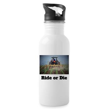Ride_or_die_vignette_transparent_bg - 20 oz Water Bottle - white - Right