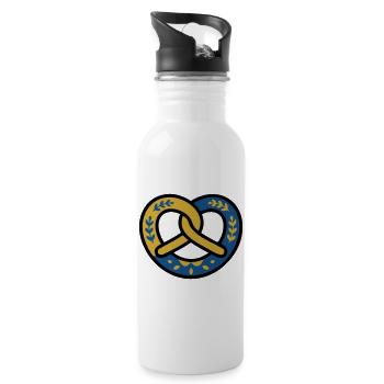 Pretzel Bavarian Pattern Munich Beer Garden - 20 oz Water Bottle - white - Right