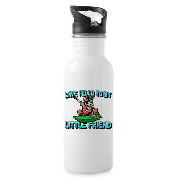 Neon Skull Surfer - 20 oz Water Bottle - white - Right