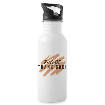 P value less than 0.05-THANK GOD-Statistics - 20 oz Water Bottle - white - Right