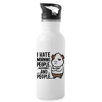 I Hate Morning People for a Morning grumpy - 20 oz Water Bottle - white - Right