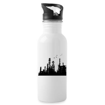 Nocturnal Industrial Skyline - 20 oz Water Bottle - white - Right