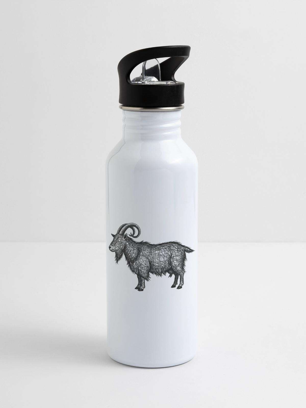 Midnight Nebula Goat - 20 oz Water Bottle - white - Right