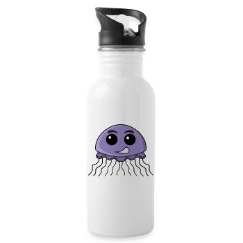 Lilac Jellyfish Cartoon - 20 oz Water Bottle - white - Right