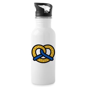 Pretzel Bavarian Pattern Munich Beer Garden - 20 oz Water Bottle - white - Right