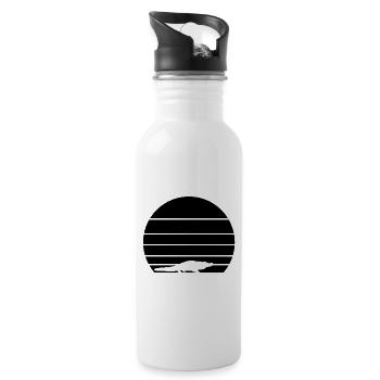 Alligator Sunset Retro Reptile  - 20 oz Water Bottle - white - Right