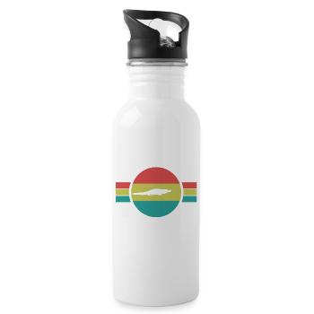 Alligator Retro Reptile Design - 20 oz Water Bottle - white - Right