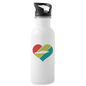 Alligator Heart Retro - 20 oz Water Bottle - white - Right