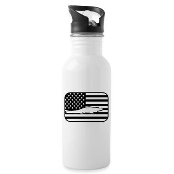 Alligator American Flag - 20 oz Water Bottle - white - Right