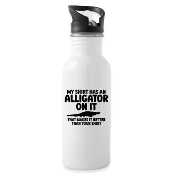 Funny Alligator Quote - 20 oz Water Bottle - white - Right