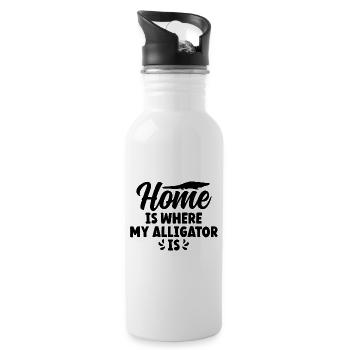 Home Is Where My Alligator Is - 20 oz Water Bottle - white - Right