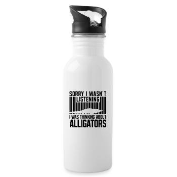Thinking About Alligators - 20 oz Water Bottle - white - Right