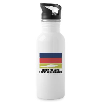 Retro Alligator Silhouette - 20 oz Water Bottle - white - Right