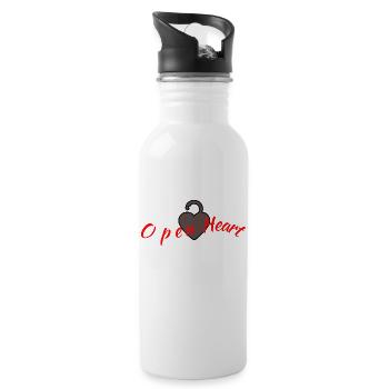 open heart - 20 oz Water Bottle - white - Right