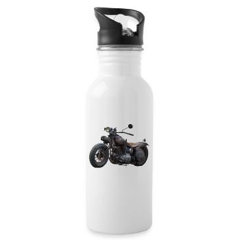 Rustic Vintage Motorcycle - 20 oz Water Bottle - white - Right