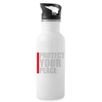 Protect Your Peace Mental Health Wellness Mindful - 20 oz Water Bottle - white - Right