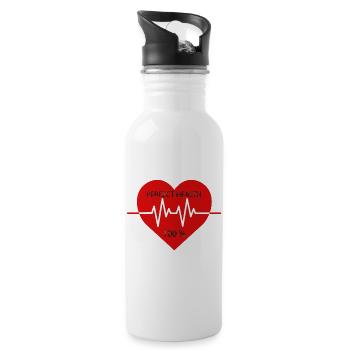 Perfect Health Heartbeat Logo - 20 oz Water Bottle - white - Right
