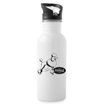 Poodle Silhouette Noir - 20 oz Water Bottle - white - Right