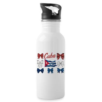 Proud Cuban Roots - Cuba Flag Heritage - 20 oz Water Bottle - white - Right