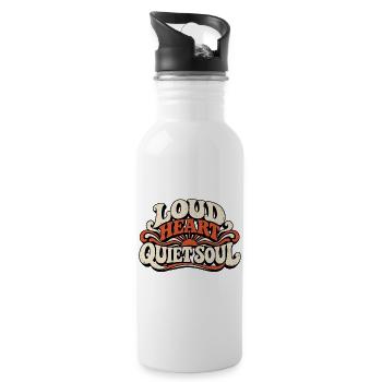 Loud Heart Quiet Soul - 20 oz Water Bottle - white - Right