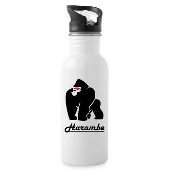 harambe_gorilla_black - 20 oz Water Bottle - white - Right