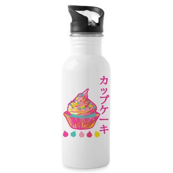 cupcake japanese modern art - 20 oz Water Bottle - white - Right
