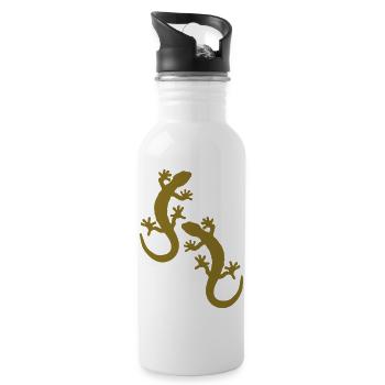 two geckos - 20 oz Water Bottle - white - Right