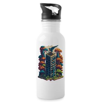 Skyscraper in nature city - 20 oz Water Bottle - white - Right