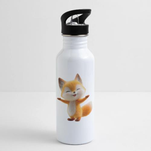 Cute 3D Cartoon Fox Standing Arms Up - 20 oz Water Bottle